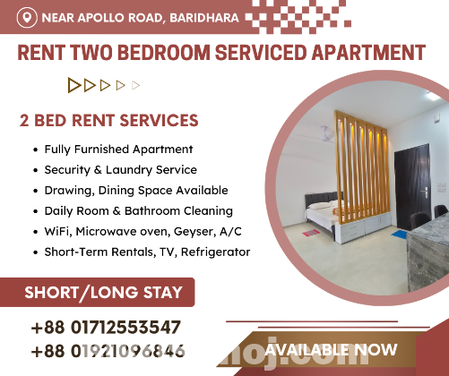 Beautiful 2 Bedroom Apartment For RENT In Baridhara.